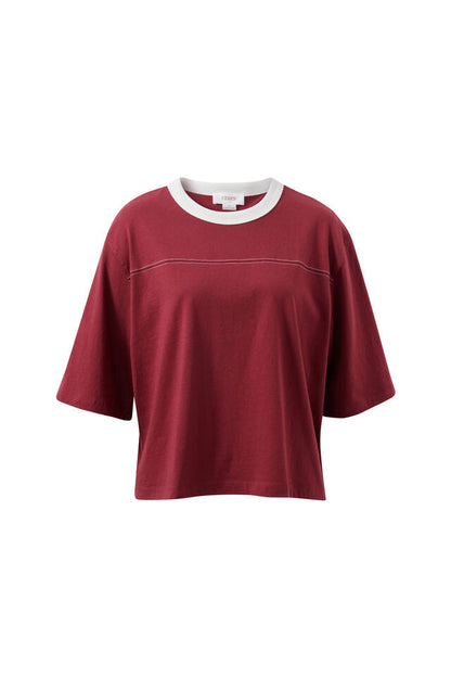 Devon Slouchy Seam Tee - Mulberry