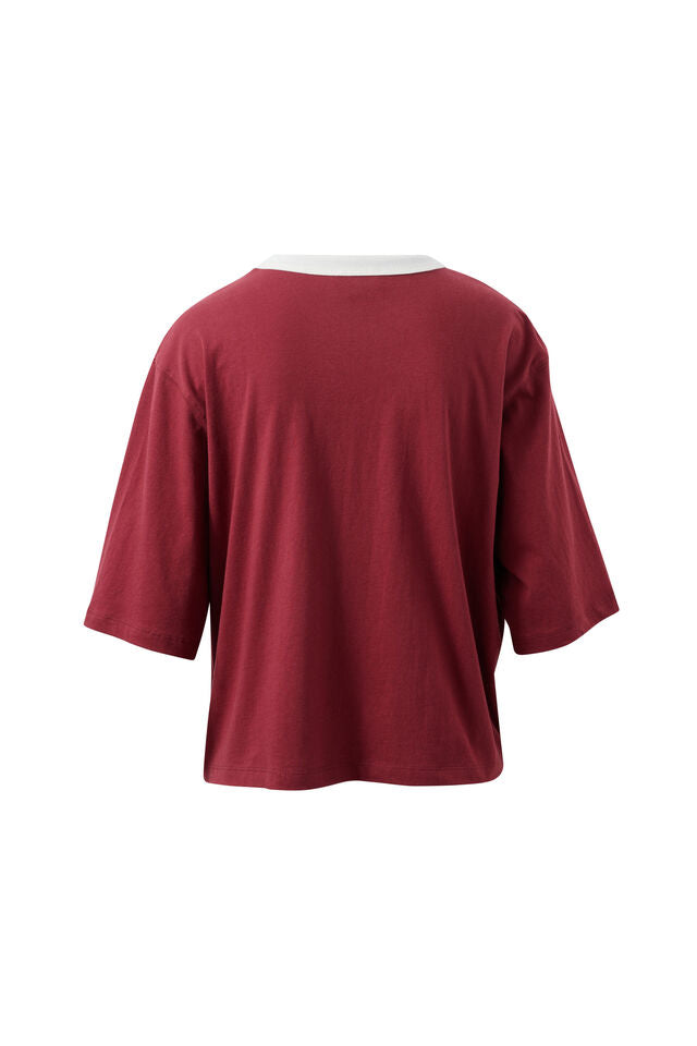 Devon Slouchy Seam Tee - Mulberry