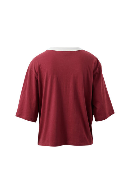 Devon Slouchy Seam Tee - Mulberry