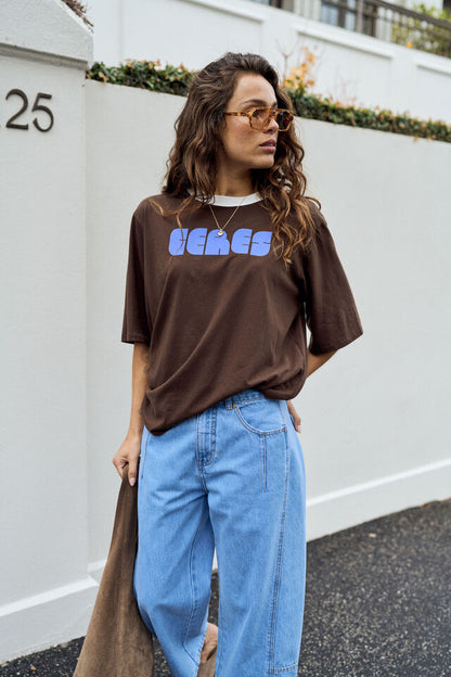 Luna Relaxed Tee - Chocolate Ceres
