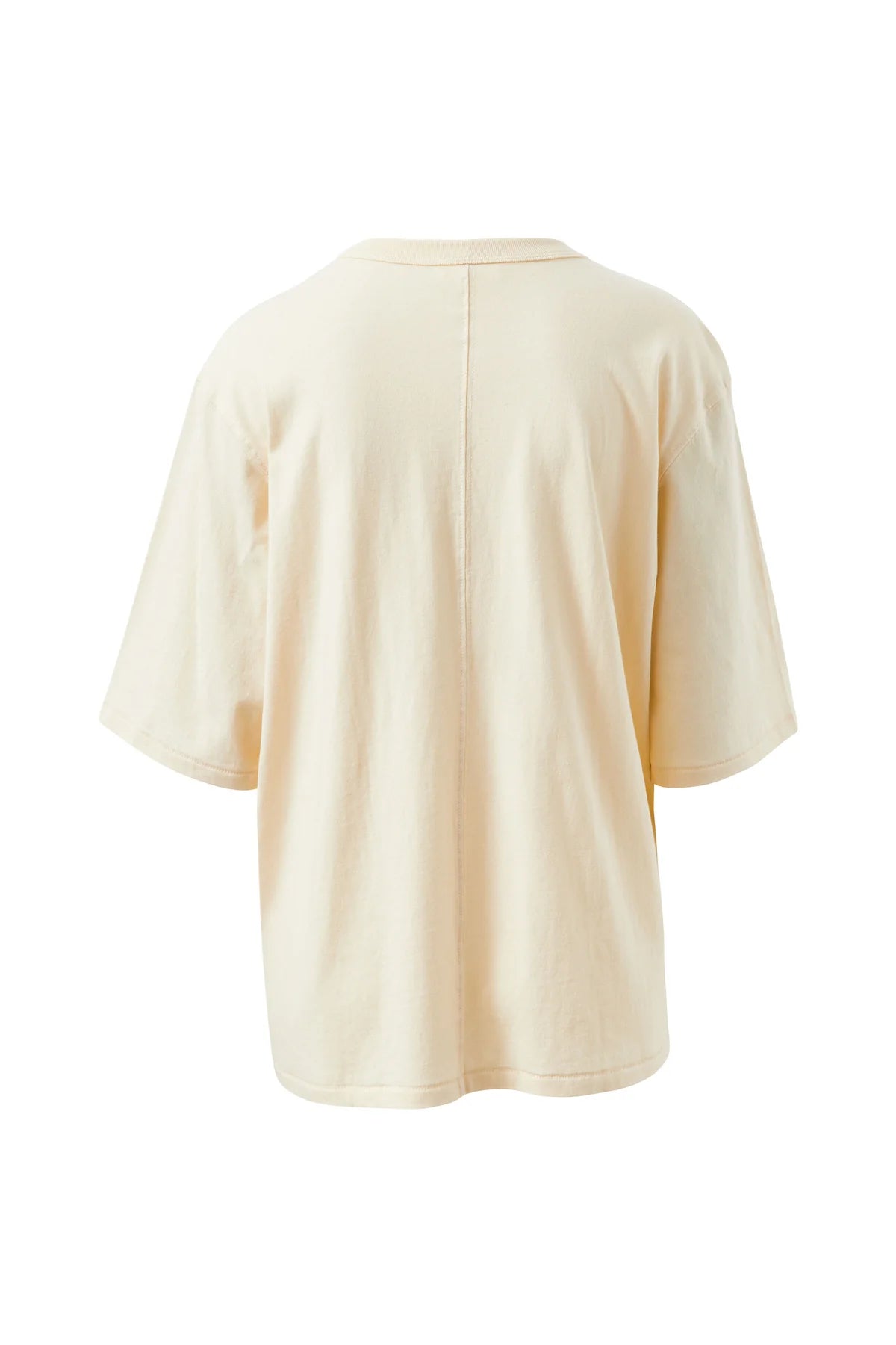 Luna Relaxed Tee - Buff True Navy Embroidery