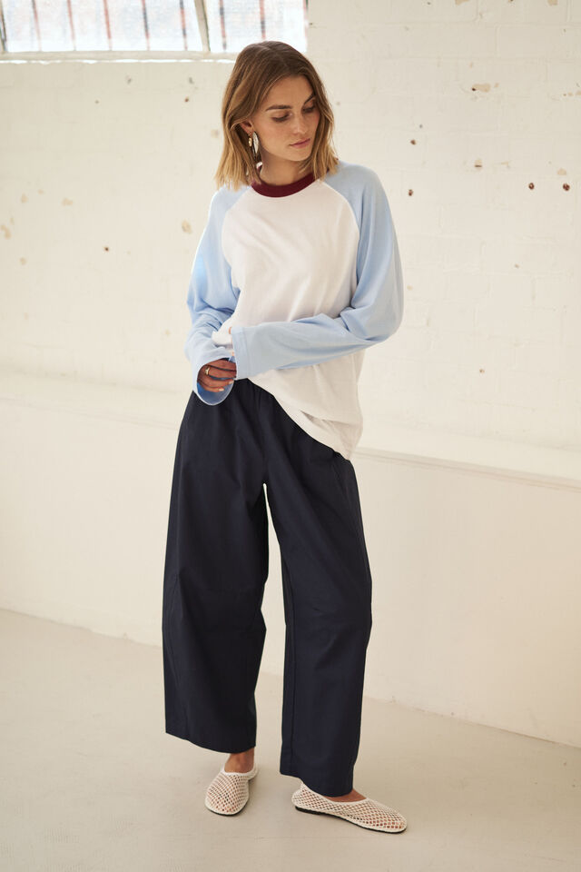 Bella Barrel Pant - True Navy
