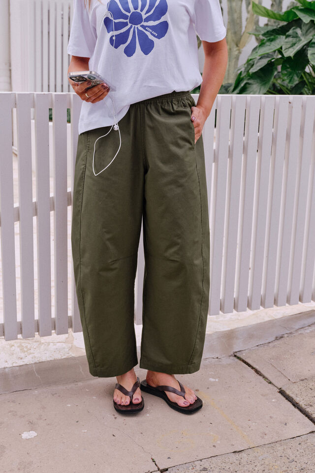 Bella Barrel Pant - Washed Olive