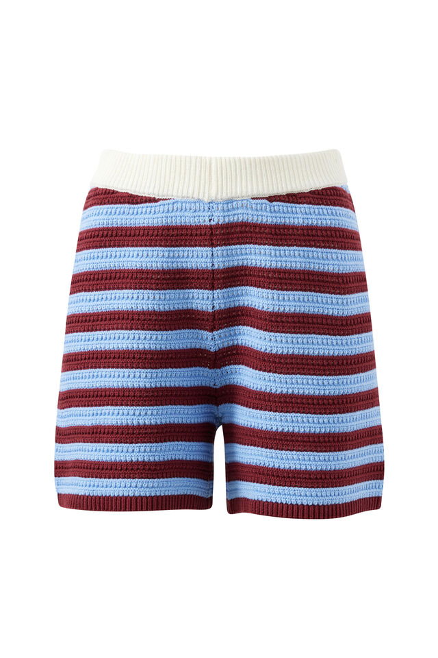 Mara Knit Short - Mulberry Stripe