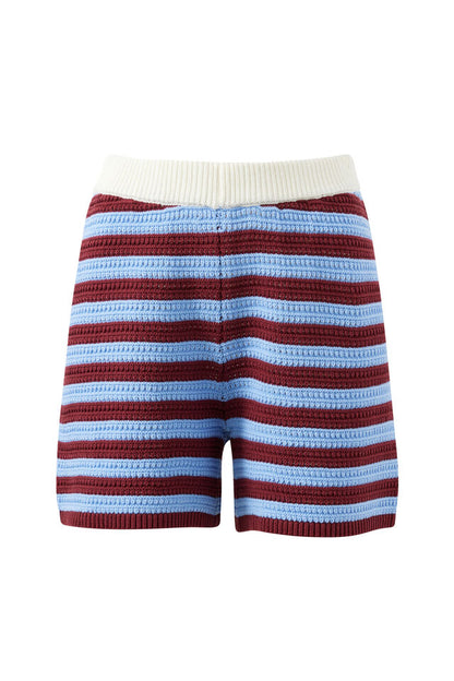 Mara Knit Short - Mulberry Stripe