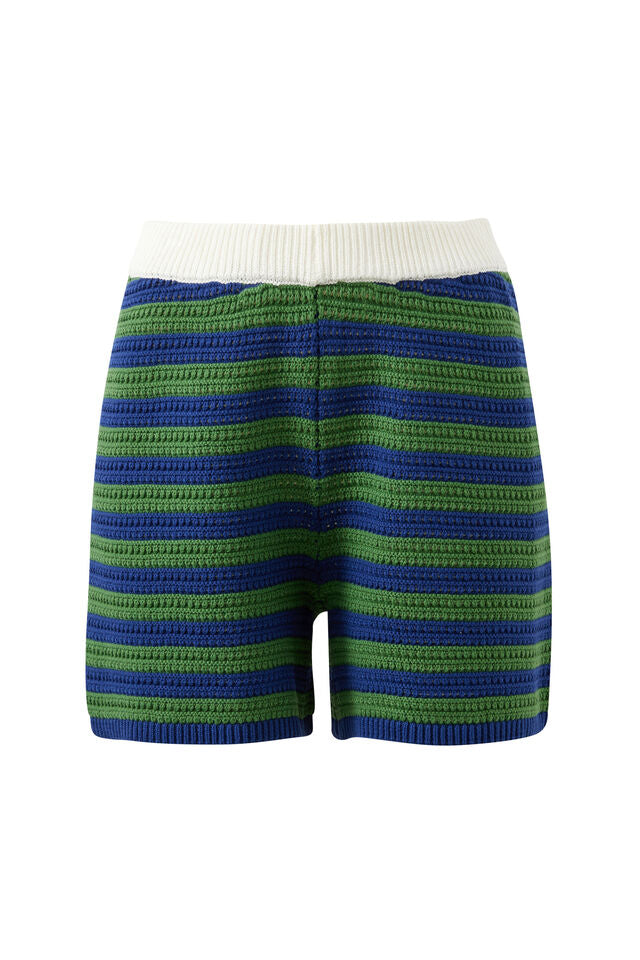 Mara Knit Short - Basil Stripe