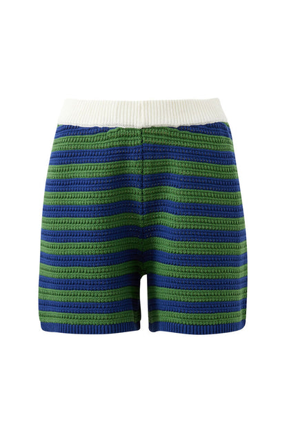 Mara Knit Short - Basil Stripe