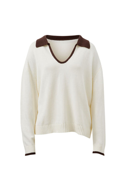 Eliza Collared Knit - Milk Brunette
