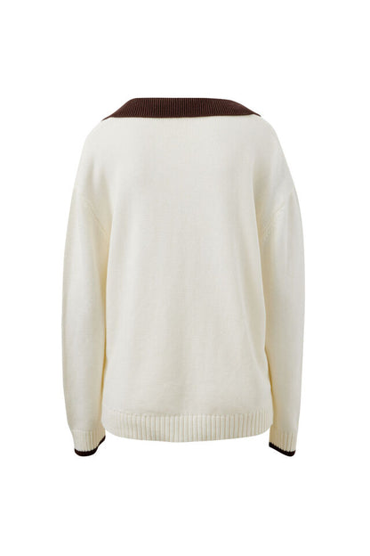 Eliza Collared Knit - Milk Brunette