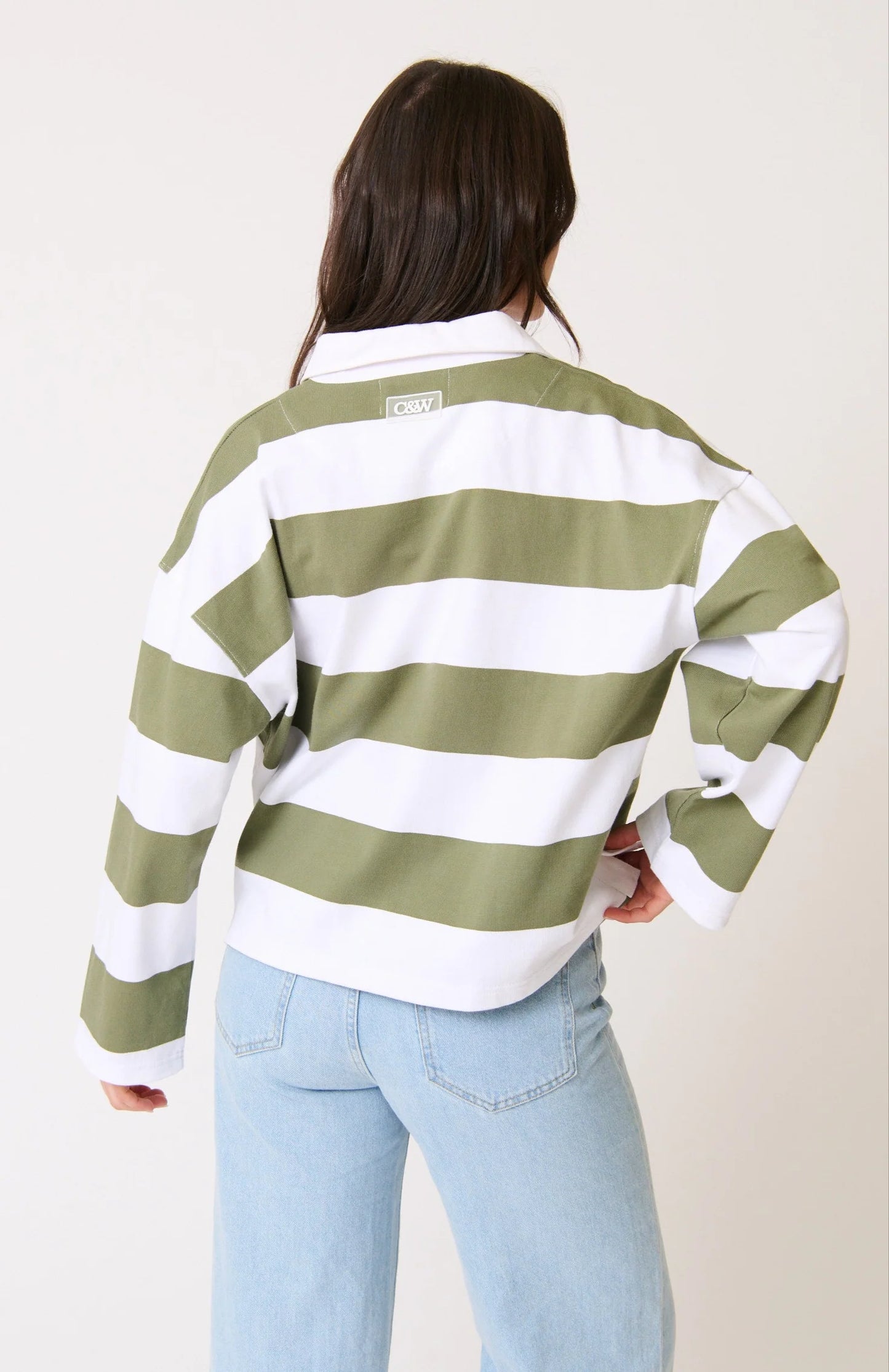 Lily Rugby Shirt - Khaki Stripe