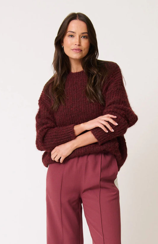 Lorenza Knit Sweater - Plum