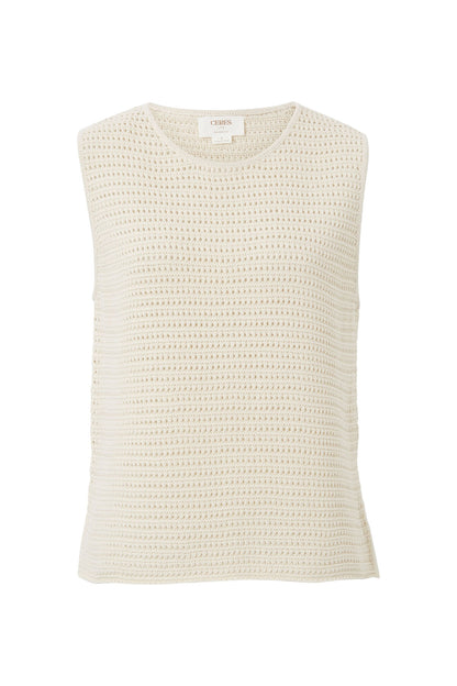 Margot Mesh Knit Tank - Ecru