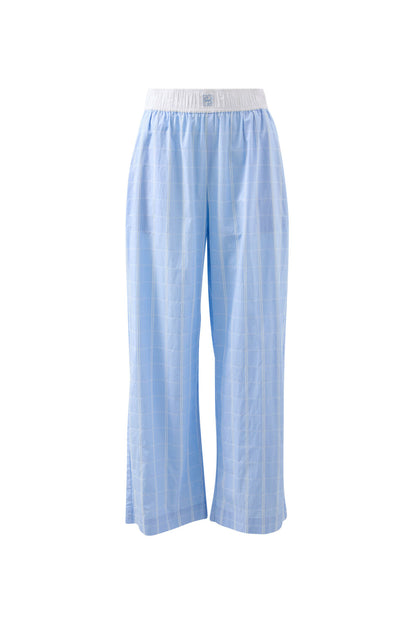 The Lounge Pant - Blue Faint Check