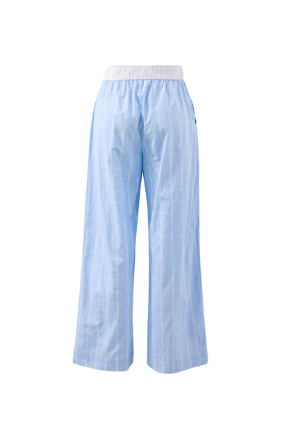 The Lounge Pant - Blue Faint Check