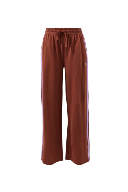 Gigi Wide Leg Terry Trackpant - Burnt Toffee