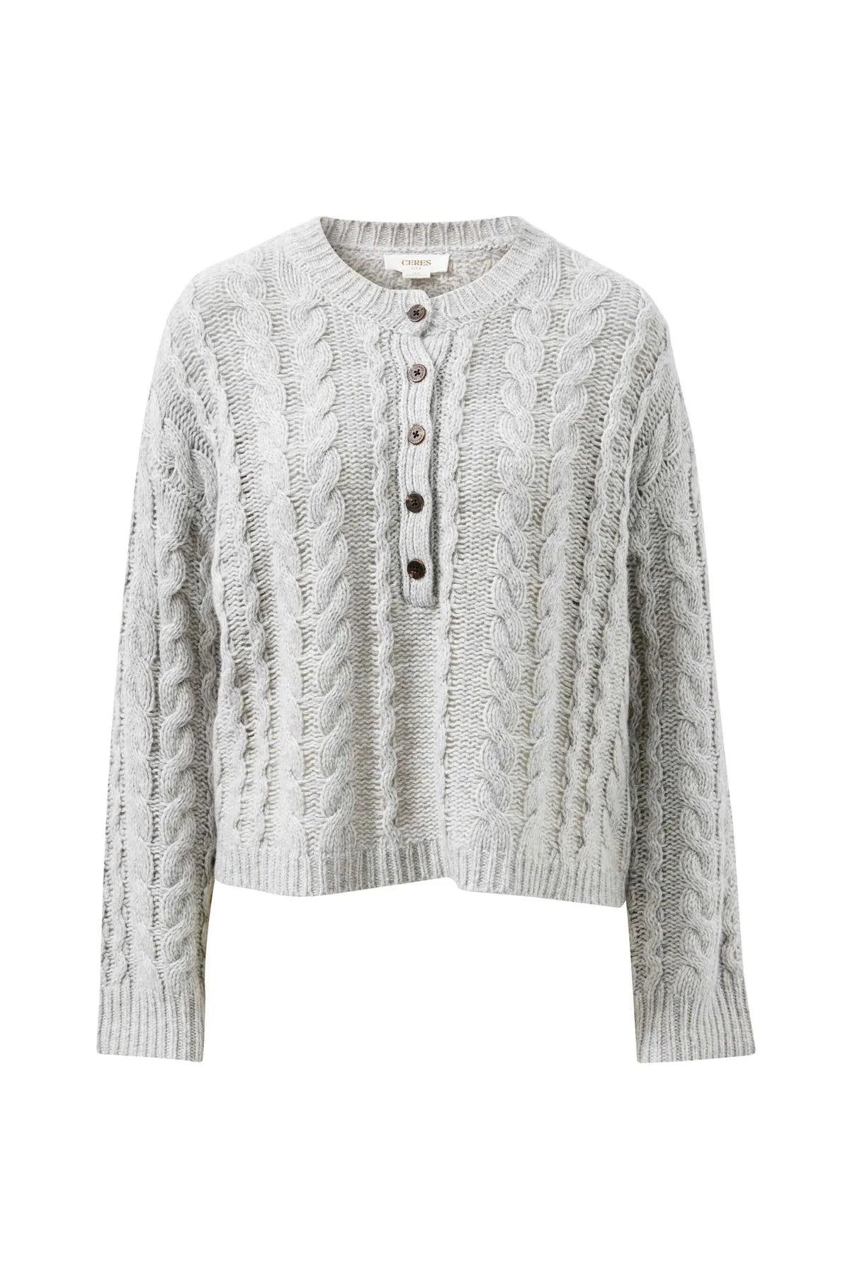 Enid Cable Knit - Silver Marle