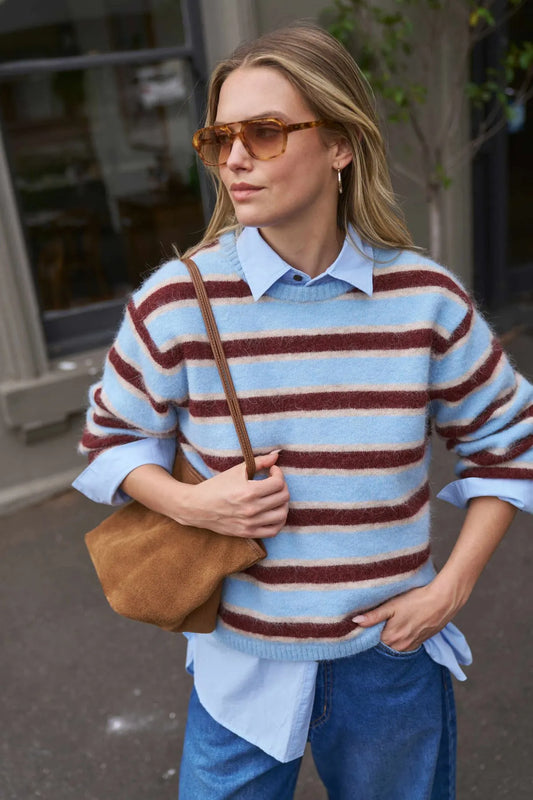 Bonnie Lofty Knit - Blue Stripe