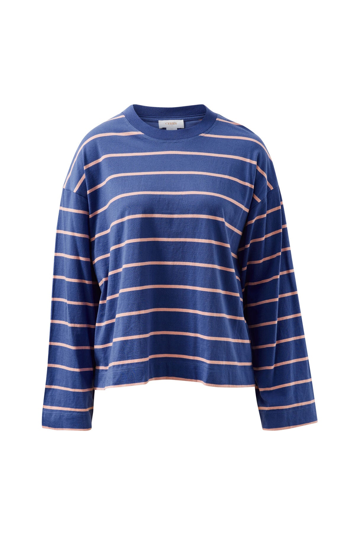 Beau Long Sleeve Slouchy - Washed Navy, Pink Clay