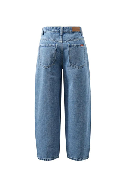 Leah Tapered Barrel Jean - Vintage Blue