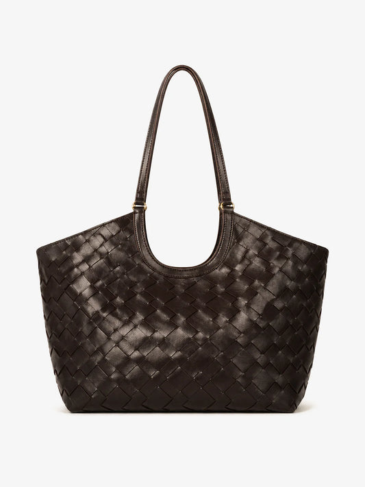 The Everyday Woven Tote - Chocolate