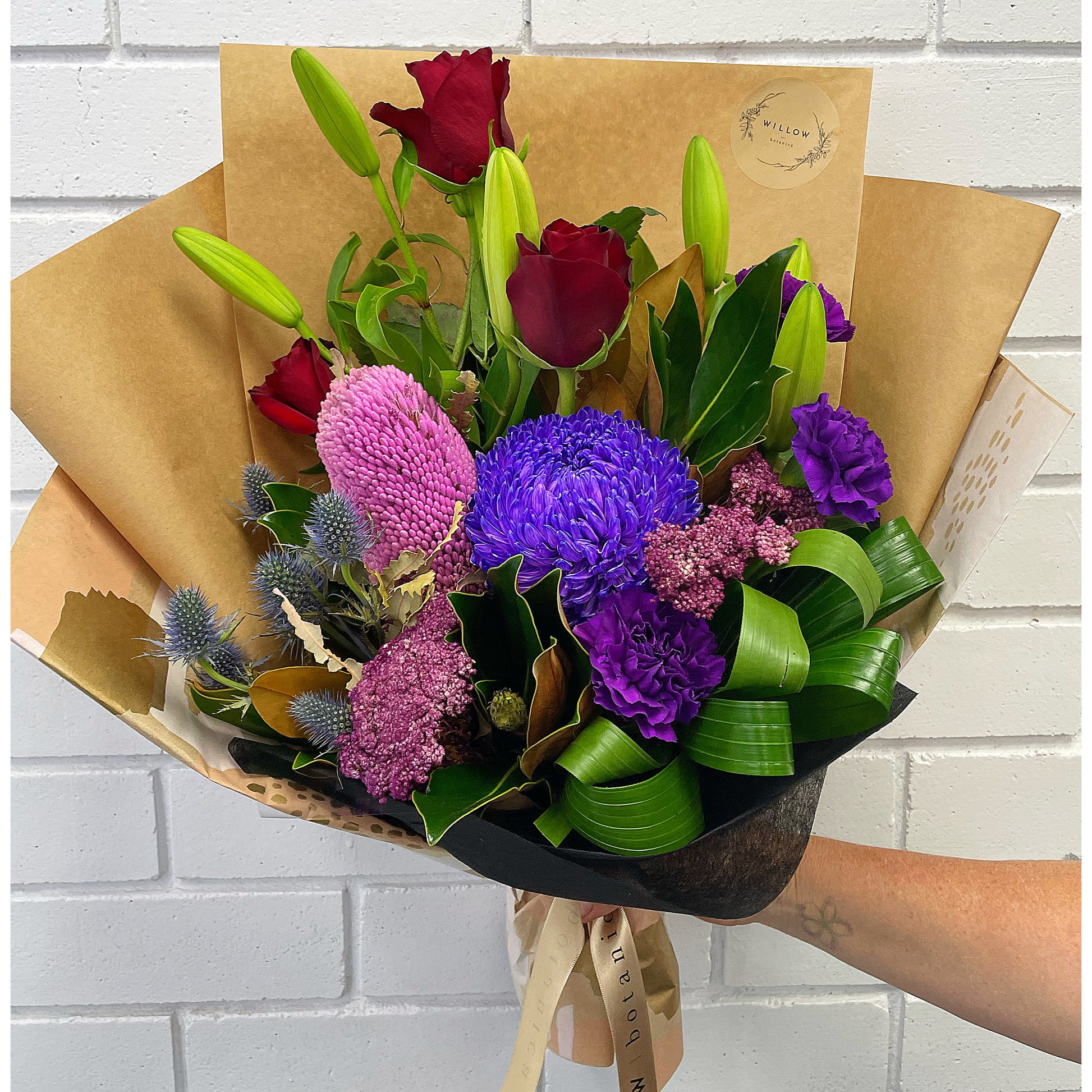 Purple & Red Flower Bouquet. Yamba Florist. Grafton Florist. Maclean Florist. same day flower delivery. order flowers online