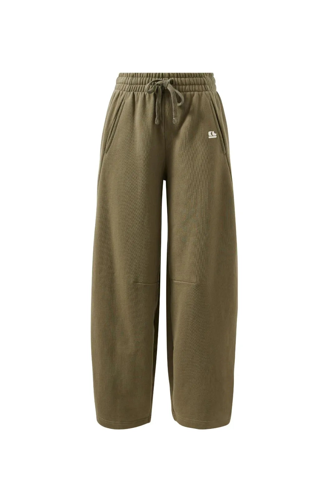 Elise Barrel Leg Trackpant - Washed Olive
