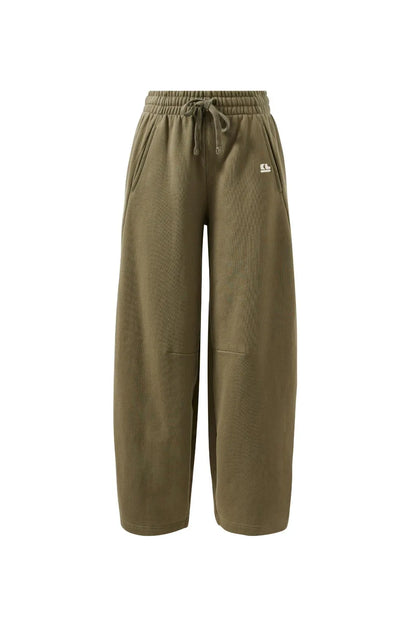 Elise Barrel Leg Trackpant - Washed Olive